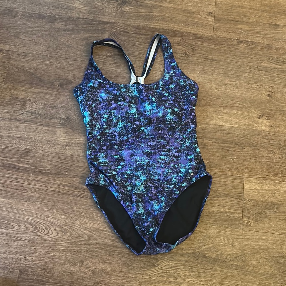 Speedo Women's One Piece Swimsuit in Blue and Black